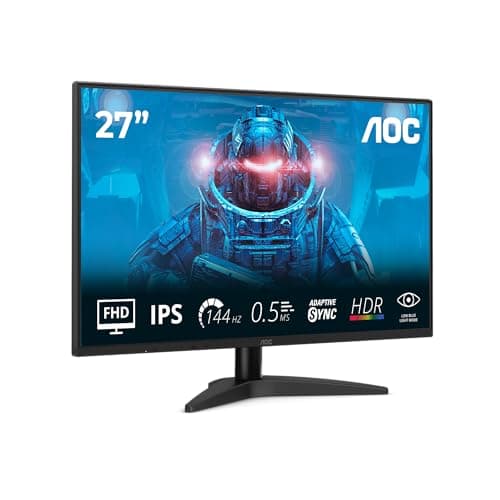Image of AOC 27B36X, 27 Inch FHD Gaming Monitor, 144 Hz, IPS, 0.5 ms MPRT, Adaptive Sync, HDR10 (1920 x 1080, HDMI 1.4, DisplayPort 1.4), Black