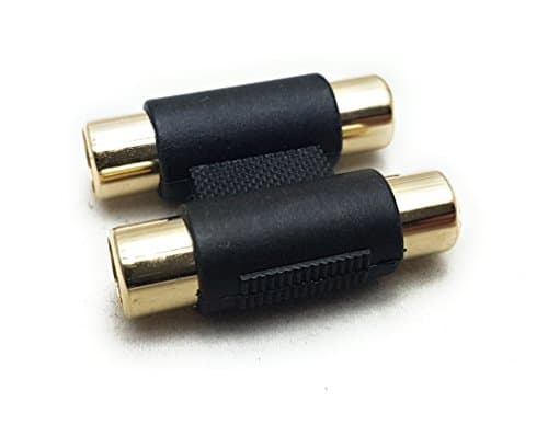 Image of MainCore Twin 2 x RCA to 2 x RCA Phono Female to Female Coupler Cable Joiner Adapter GOLD.