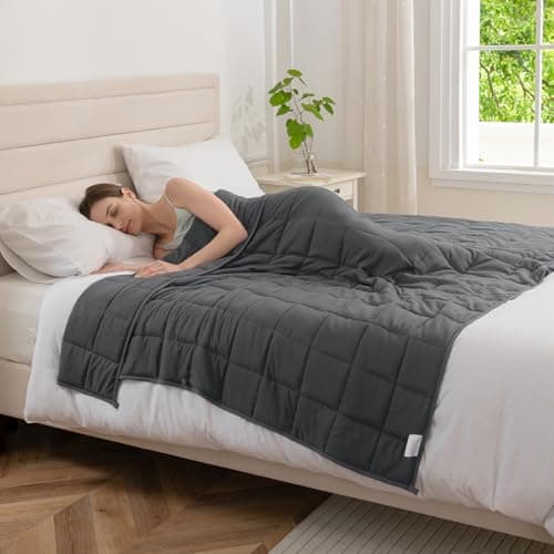 Image of Good Nite Weighted Blanket Adult Heavy Weight Blanket for Improved Sleep Relaxes Body (Grey, 6kg, 150x200cm)