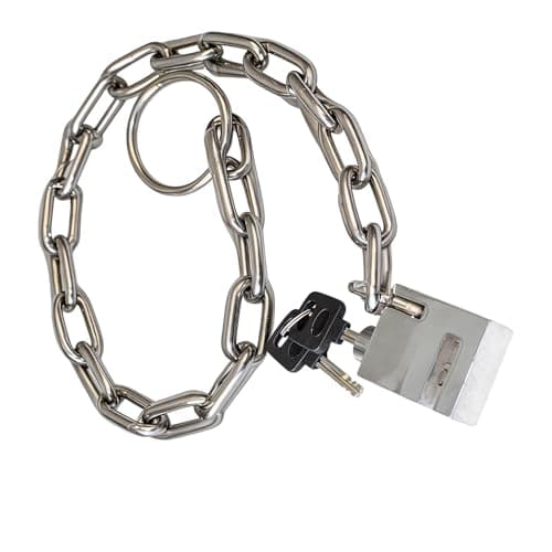 Image of Bike Chain Lock - Flexible Locking Protector Padlock,Heavy Duty Chain Bike Lock - for Motorcycles Doors Gates Warehouses Fences Grills Scooter Garden Patio Outdoor