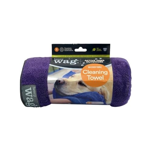 Image of Henry Wag Purple Pet Cleaning Towel - Soft & Highly Absorbent Microfibre, Muddy Pet Accessories, Quick Drying - Designed for Dogs - Small (100 x 70cm)