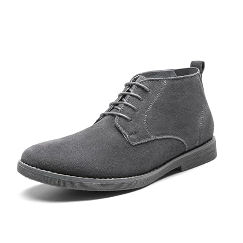 Image of Bruno Marc Men's Chukka Suede Leather Chukka Desert Oxford Ankle Boots, Size 7, Grey