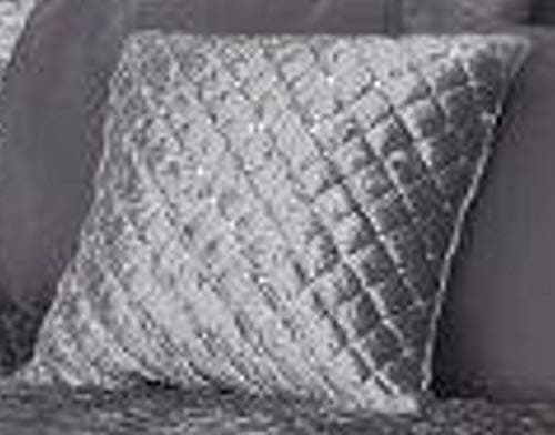 Image of Emma Barclay Glamour - Quilted Sequin Velvet Cushion Cover in Silver - 17x17 (43x43cm)
