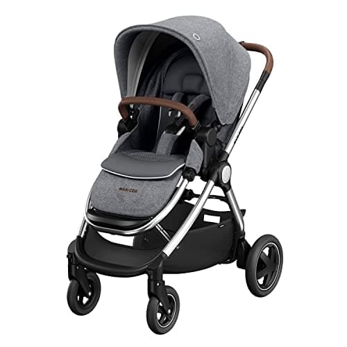 Image of Maxi-Cosi Adorra 2 Luxe Baby Stroller, Stroller pushchair for toddlers from Birth to 22 kg, 0 - 4 Years, Lie-flat position, Air Flow Regulation, Shock Absorbing wheels, Big pram hood, Twillic grey