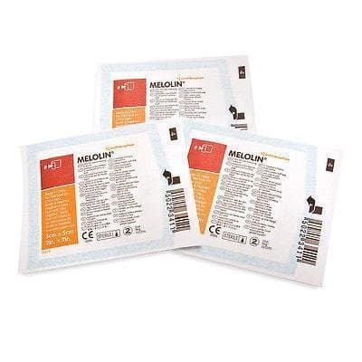 Image of Melolin 10 x 10 cm x10 Low Adherent Absorbent Dressings Wounds Abrasions Burns