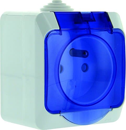 Image of Schneider Electric sc5shn0212438 Outlet 2-Pin + Earth Blue/White, 3680 W, 250 V, White