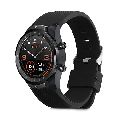 Image of kwmobile Strap for Ticwatch Pro Smartwatch Watch Strap - Silicone Replacement Watch Band - Black