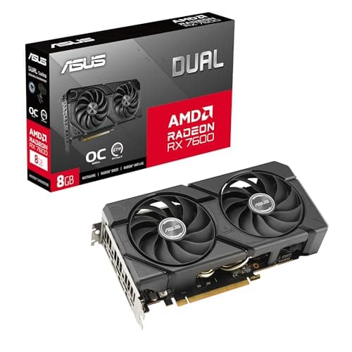 Image of ASUS Dual Radeon RX 7600 EVO OC Edition 8GB GDDR6 Gaming Graphics Card (AMD Radeon RX7600, PCIe 4.0, 1x HDMI 2.1, 3X DisplayPort 1.4a, DUAL-RX7600-O8G-EVO)