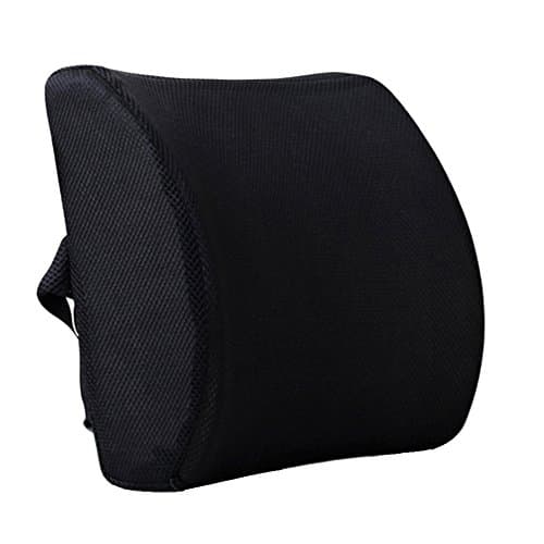 Image of HomDSim Memory Foam Lumbar Cushion Lower Back Support Pillow Posture Correcting Car Seat Home Office Chair (Black)