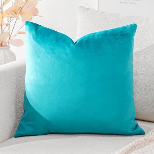 Image of Artscope Luxury Velvet Cushion Covers Super Soft Decorative Square Throw Pillow Covers Case Cushion Covers for Sofa Couch Bedroom Car Decor 45x45cm Turquoise