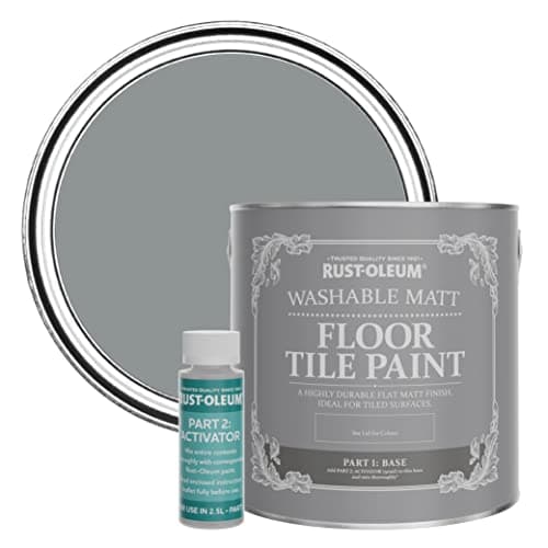 Image of Rust-Oleum Mid-Grey Washable Matt Floor Tile Paint - Anthracite 2.5L