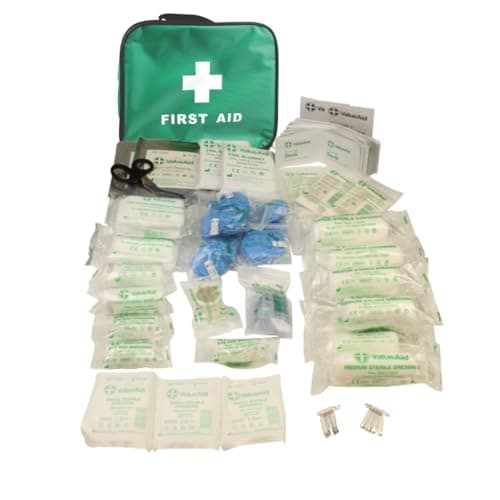 Image of Value Aid BS8599-1:2019 Compliant First Aid Kit, Soft Case, Workplace & Travel Essentials, Fully Stocked, HSE & Safety Standards Size Medium