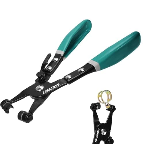 Image of LIBRATON Hose Clamp Pliers, Professional Hose Clamp Tool with Swivel Flat Band for Removal and Installation on Flat-Band or Ring-Type Hose Clamps, for Car Fuel Oil Water Pipe Repair Tools