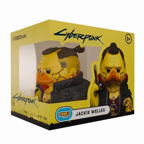Image of TUBBZ Boxed Edition: Cyberpunk 2077 - Jackie Welles Cosplaying Rubber Duck Vinyl Figure – Official Collectible for Fans of Cyberpunk