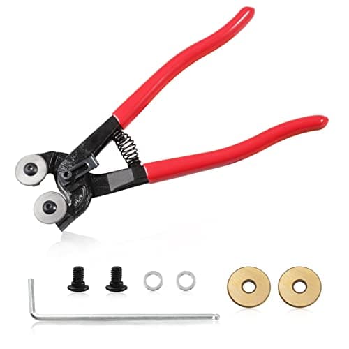 Image of LEONTOOL 8 Inches Glass Tile Nippers Tile Mosaic Trimmer Nipper Cutter Pliers Heavy Duty with 2Pcs Replacement Blade and 2Pcs Allen Wrench for Cutting Ceramic Stained Glass Mosaic