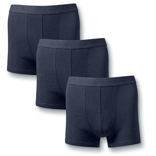 Image of Charles Tyrwhitt Men's Underwear Trunks - 3 Pack of Cotton Stretch Jersey Boxers - Soft, Supportive & Breathable Navy Mens Boxer Shorts - Comfortable Elasticated Waistband for All-Day Wear