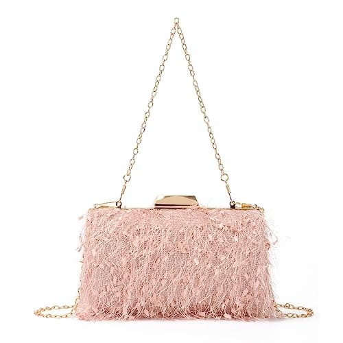 Image of LHHMZ Women Elegance Tassel Clutch Bag Stylish Shoulder Bag Wedding Party Bag Valentines Gift Bag