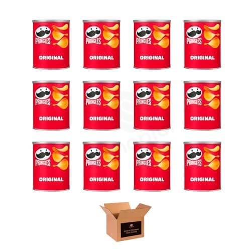Image of Pringles Potato Crisps – Grab & Go Lunch Snacks | Crunchy, Portable & Resealable Container | Perfect for Kids & Adults, Sharing Crisps (Original - 40g x 12Pack)