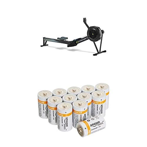 Image of Concept 2 Model D Indoor Rower with PM5 Monitor, Black with Amazon Basics Batteries