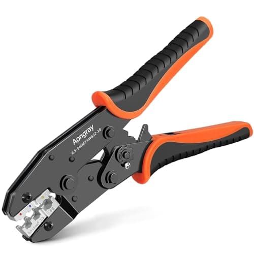 Image of Insulated Wire Terminal Crimping Tool, Aongray 0.5-1.5/1.5-2.5/4-6mm²(A.W.G. 22-10) Ratchet Crimping Tool - Electrical Cable Lug Crimp Plier for Electrical Wiring Repair