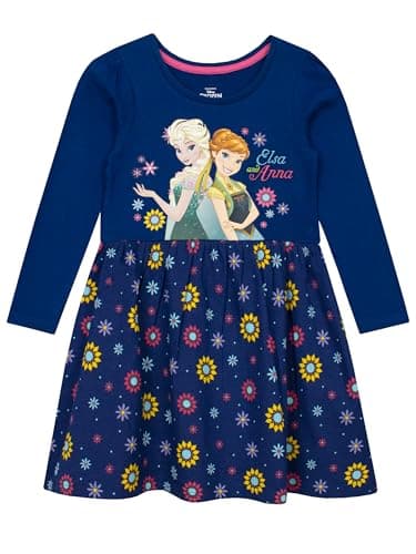 Image of Disney Frozen Dress | Skater Girls' Dresses | Girls Princess Dress | Multicolour 3-4 Years Multicoloured