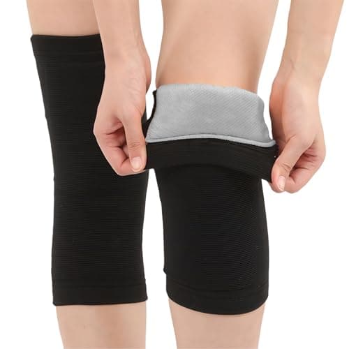 Image of AYNKH Knee Warmers,Thermal Knee Pads,Warm Lining Stretchy Knit with Soft Thermal Knee Sleeve for Sleep,Yoga,Running,Cycling,Gym, Unisex (XL)