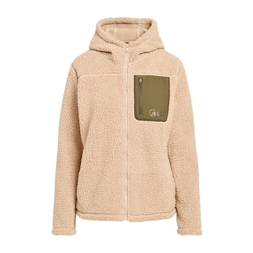 Image of NORTH RIDGE Women’s Vista Full Zip Fleece Hoodie with 3 Zipped Pockets, Warm & Comfortable Midlayer Jacket, Ideal for Walking, Hiking & Outdoor Recreation (UK, Numeric, 14, Regular, Regular, Beige)