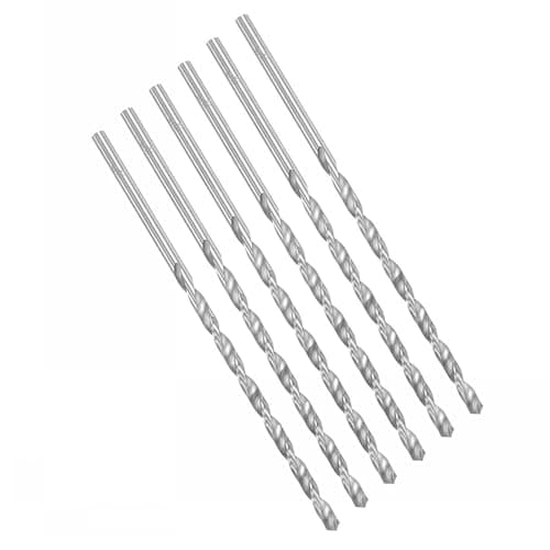Image of ROWORKX 6Pcs 5mm x 160mm Extra Long HSS Twist Drill Bits - Straight Shank Spiral Drill Bits for Wood, Metal, Aluminium, Plastic