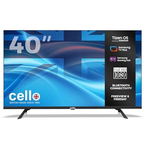 Image of Cello C4025TZ Frameless 40 inch Full HD Large Smart TV Powered by Tizen Operating System Cloud Gaming without Console - Bluetooth, HDMI, USB & Wi-Fi Connectivity Made in UK