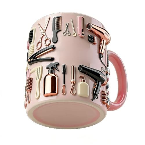 Image of XuQiZZpp Professional Hairdresser Design Ceramic Tea Cup With Wide Handle Drinking Cup For Comfortable Grip 11oz 15oz Option