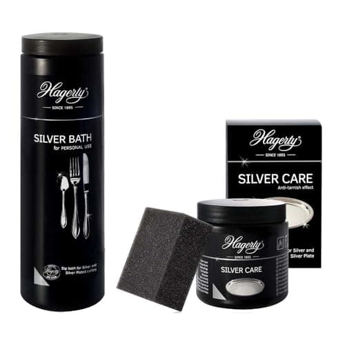 Image of Hagerty Silver Bath 580ml & Care Polish 185g for Silver Immersion Bath with Tarnish Protection for Metal Plated Accessories Cleaning bath