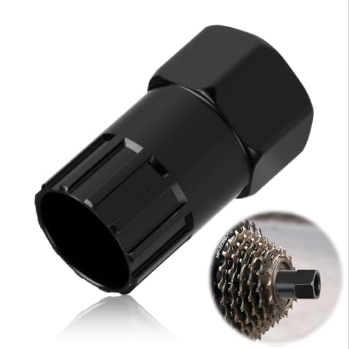 Image of Cassette Removal Tool for Shimano Bike Freewheel Cassette Tool Carbon Steel Bicycle Freewheel Lockring Remover for SunRace ATX Mountain Bike Road Bikes EBike Hub Motor Maintenance Accessories, Black
