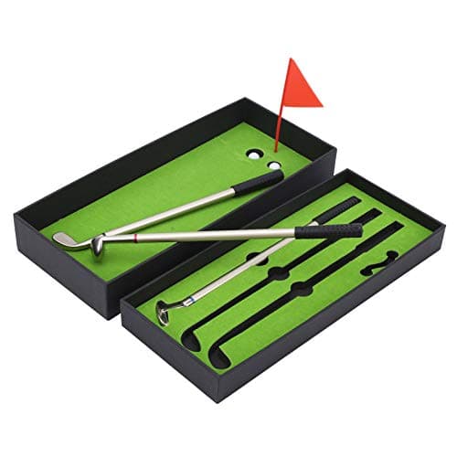 Image of Culnflun Desktop Golf Pen Toy Set, Green Mini Desk Games Box Golf Driving Range with Golf Club Pen Balls Flag Gift Desktop Decor