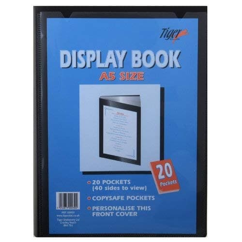 Image of 2 X Tiger A5 Black Presentation Display Book With 20 Pockets (40 Views)