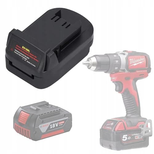 Image of Rosfix BS18ML - Battery Adapter for Bosch 18V to Milwaukee 18V | USB 5V, 2.1A | Compatible with Bosch & Milwaukee Models | Robust ABS+PC | Tool Accessories