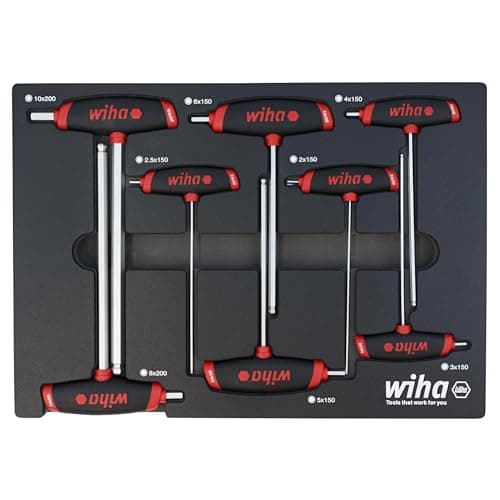 Image of Wiha 54079 8 Piece SoftGrip Dual Drive Hex Metric T-Handle Tray Set