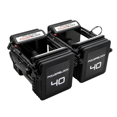 Image of POWERBLOCK Pro 100 EXP Stage 1 - Adjustable Dumbbell Set - 1 to 18 kg per Dumbbell - Durable Steel Construction, Expandable with Expansion Kits - Suitable for Intensive Use