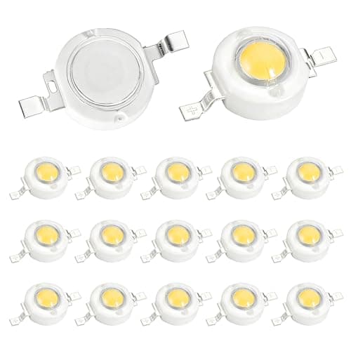 Image of VIAPUICE High Power LED Chip Bulb 20 Pcs- Neutral White 4000K 300-350mA Light Beads Super Bright Intensity COB Light Emitter Components Lamp for Home Studio Show DIY Project