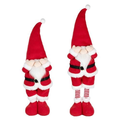 Image of UATARU Christmas Gonk Gnome With Extendable Legs, Plush Santa Doll, Standing Figures Xmas Ornaments