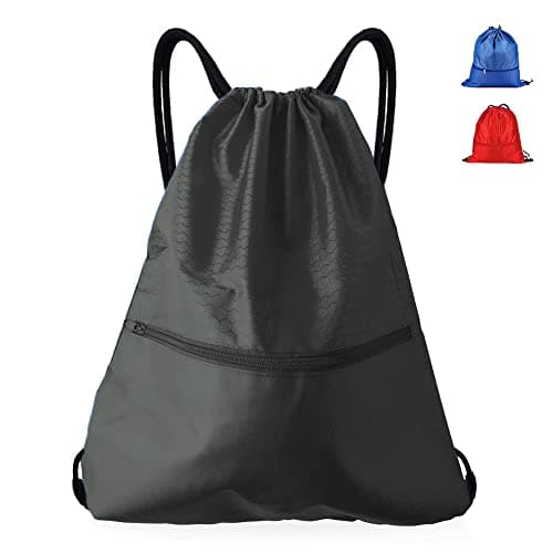 Image of Spolife Sports Gym Sack Drawstring Bag Waterproof Drawstring Sport Bag,High Capacity Drawstring Gym Bag(Black)