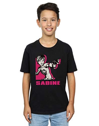 Image of Star Wars Boys Rebels Sabine T-Shirt Black 9-11 Years