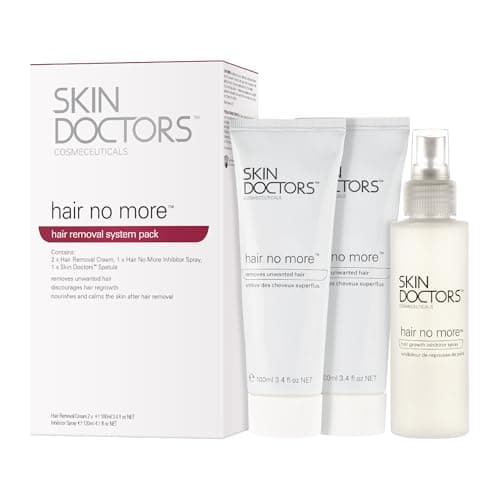 Image of Skin Doctors Hair No More Inhibitor Pack | Discourages Hair Growth | Nourishes & Calms the Skin After Hair Removal | Pack Contains 2x Hair No More Cream (100ml) & 1x Inhibitor Spray (120ml).