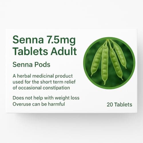 Image of 2X Senna 7.5mg 20 Tablets - Natural Laxatives Constipation Relief Laxative (Two Packs) - Effective Overnight Constipation Relief & Stool Softener for Adults, Supports Digestion, Eases Nausea