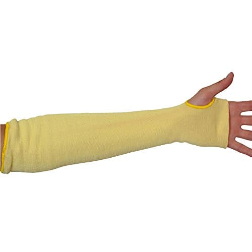 Image of Ultimate Industrial KKSL-18 KKSL Kevlar Cut Resistant Sleeve Single Sleeve, 18 Inches, Yellow