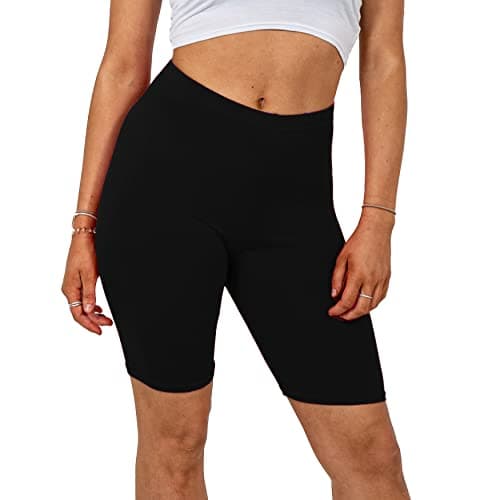 Image of Missloved Ladies Womens Cycling Dancing Gym 1/2 Leggings Active Casual Shorts (Black, 12-14)