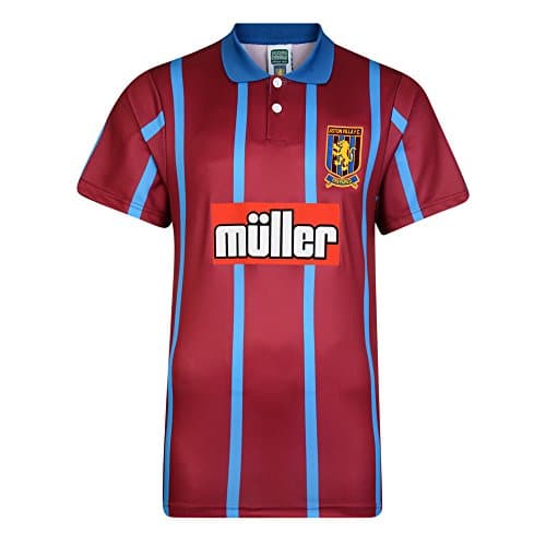 Image of Aston Villa 1994 Retro Football Shirt Claret/Sky Medium Polyester