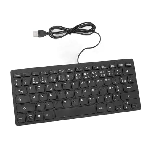 Image of Ausla 78 Keys Keyboard, Ultra Slim Language Keyboard, Language USB Wired Compact Keyboard PC Computer Laptop USB Wired Keyboard (French AZERTY Layout)