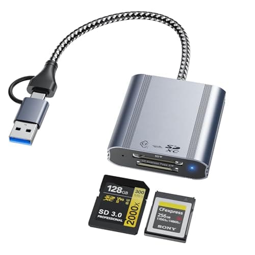Image of 2in1 USB-A + USB-C CFexpress Type A & SD Card Reader 10Gbps USB 3.2(Gen 2), Type A CFexpress Adapter Camera External Memory Card Reader Support Windows/Mac OS/Linux/Android/Laptops