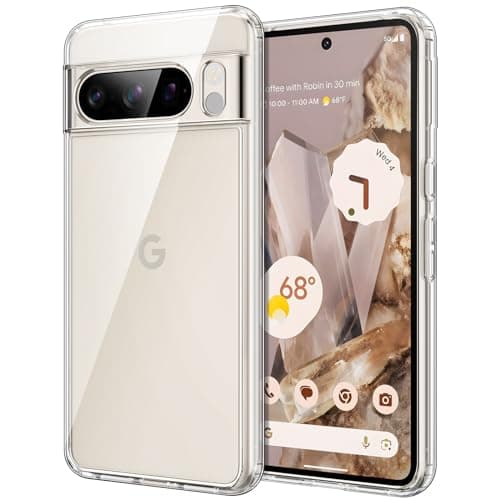 Image of JETech Case for Google Pixel 8 Pro 6.7-Inch 2023, Non-Yellowing Shockproof Bumper Protective Phone Cover, Anti-Scratch Hard PC Back (Clear)