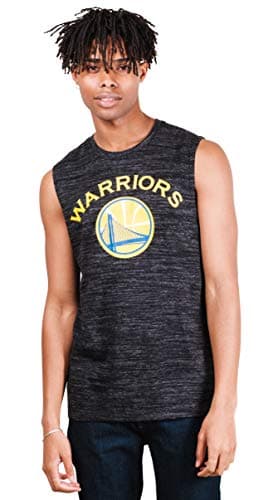 Image of Ultra Game NBA Golden State Warriors Men's Jersey Tank Top Mesh Sleeveless Muscle T-Shirt, Black Space Dye, Small